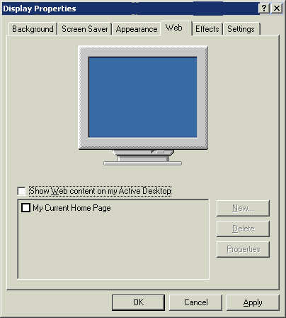 Windows 2000 Display Properties